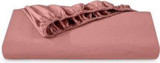 Bare Home 100% Organic Cotton Percale Cooling Fitted Sheet in Dusty Rose at Nordstrom, Size Twin