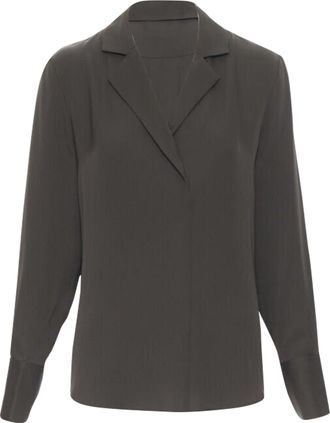 Frame Denim Ame Moss silk popover shirt