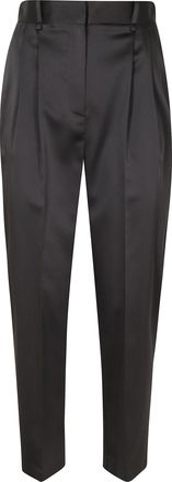 Elisabetta Franchi Black Wide-Leg Tailored Polyester Trousers