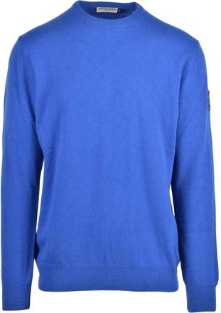Roy Rogers Blue Wool-Blend Fine-Knit Crewneck Sweater