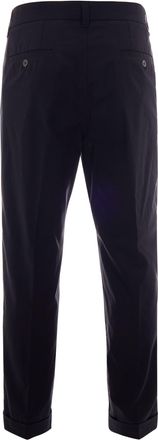 Paolo Pecora Mens Chino Trousers Black Cotton Polyamide Elastane