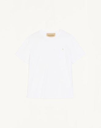 Valentino Valentino Cotton T-Shirt With Vgold