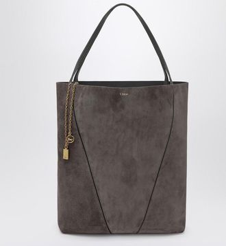 Chloé Large Chloé Spin Tote Bag In Suede