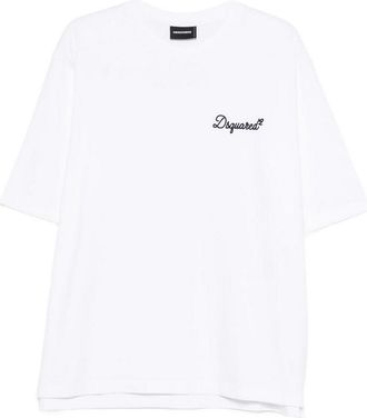Dsquared2 White Cotton T-Shirt With Logo