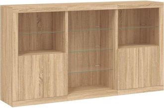 vidaXL Aparador Con Luces Led Roble Sonoma 181,5x37x100 Cm Vidaxl