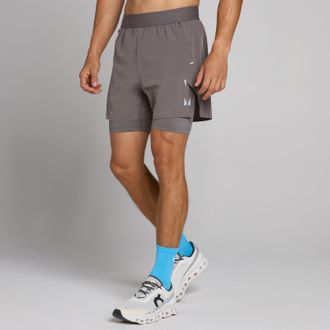 MyProtein Short Hybrid ligero 2 en 1 de 13 cm para hombre de MP - Gris ceniza - XS