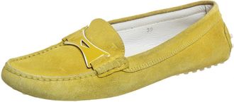 Tod's Tods Green Suede Slip On Loafers