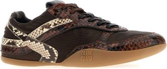 Miu Miu Womens Multicolor Fabric And Leather Sneakers Moro+tabacco