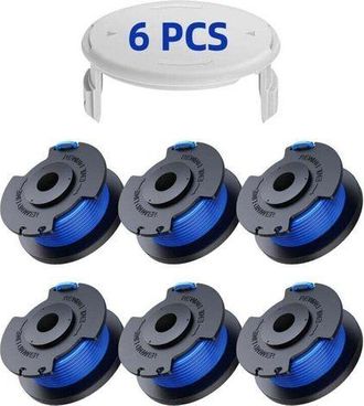 OEM Paquete De 6 Carretes De Hilo Para Desbrozadora Ryobi, &Oslash;1,6 Mm X 20,11 M, Carretes De Repuesto Con Tapa, Alimentaci&oacute;n Autom&aacute;tica