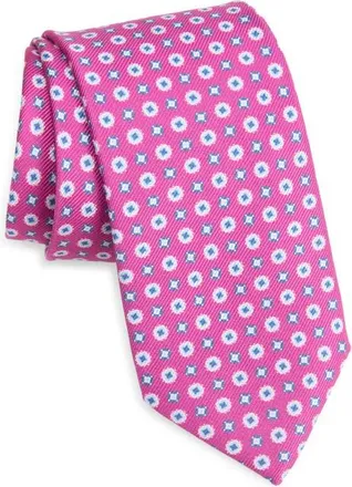 David Donahue Neat Silk Tie in Berry at Nordstrom