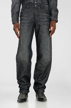 Diesel Regular Jeans High Waist 1991 D-Voeed, Black/Dark grey, Button fly
