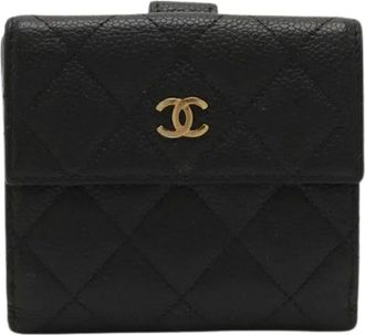 Chanel Pre-owned Wallets, female, Black, Size: ONE SIZE Pre-owned Leather Wallet