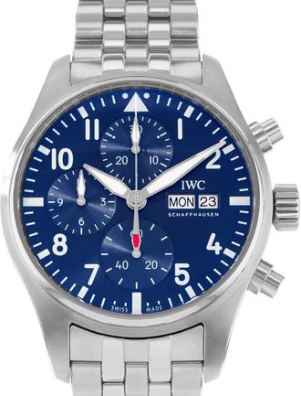 IWC Pre-owned IWC Pilot Chronograph Blue Dial Mens Watch IW388102