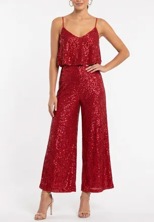 Rachel Roy Sequin Tara Ruffle Jumpsuit