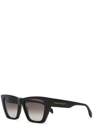 Alexander McQueen Alexander Mcqueen Black Cat-eye Sunglasses, Sunglasses, Black