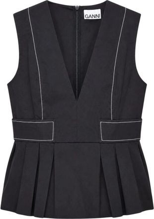 Ganni Blouses - Dames - Blouses - Zwart - M - Overhemden