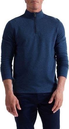 Bugatchi Houndstooth Patern Quarter Zip Top in Navy at Nordstrom Rack, Size Xx-Large
