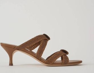 Casadei Womens Julia Mariposa Heeled Mule In Hanoi+Florence - Havana