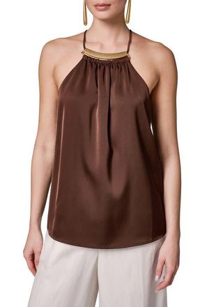DKNY Sleeveless Satin Top in Canyon at Nordstrom, Size X-Small