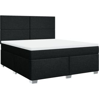 vidaXL Vidaxl - Cama Box Spring Con Colch&oacute;n Tela Negro 180x200 Cm