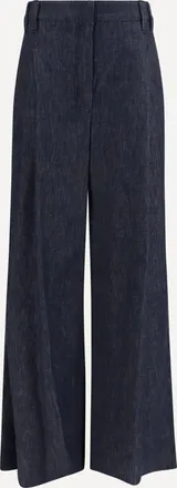 Brunello Cucinelli Pantaloni ampi in twill effetto denim Woman 42