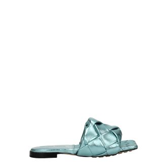 Bottega Veneta Damens Clogs und Pantoletten Himmelblau/Ice Moon Leder