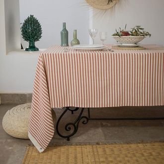 Febronie Mantel algod&oacute;n rojo ladrillo 180x300