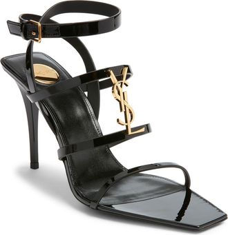 Saint Laurent Cassandra Sandal in Noir at Nordstrom, Size 5.5Us