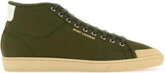 Saint Laurent Olive Green Nylon Court Classic SL/39 Sneakers