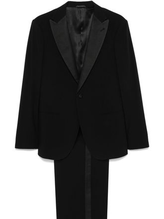 Giorgio Armani Single-Button Black Satin Peak Lapel Tuxedo
