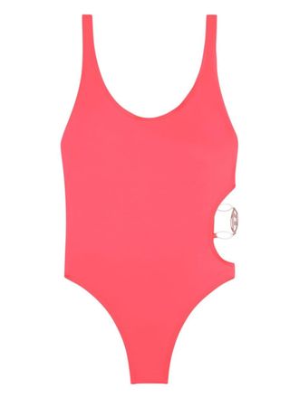 Diesel Pamela logo-plaque swimsuit - women - Polyester/Elastane - M - Pink