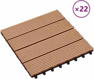 vidaXL Vidaxl - Baldosas De Porche De Wpc 30x30 Cm 2 M&sup2; Color Teca 22 Unidades