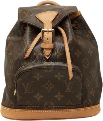 Louis Vuitton Pre-owned Monogram Mini Montsouris Rugzak - Dames - Vintage Rugzakken - Bruin - ONE Size - Leer - Vintage