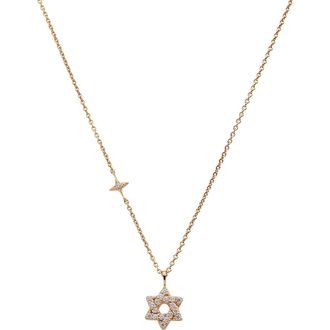 Alex and Ani Delicate Pave Star of David Pendant Necklace in Gold at Nordstrom