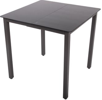 ebuy24 Mesa De Jard&iacute;n Vcm De Vidrio Y Aluminio Mesa De Comedor Aprox. Al. 73 X An. 80 X P. 80 Cm Antracita Muebles De Jard&iacute;n De Mesa De Balc&oacute;n (vidrio Negro)