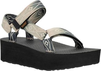 Teva Womens Flatform Universal Sunscape Sandals In Waterless Black/cream