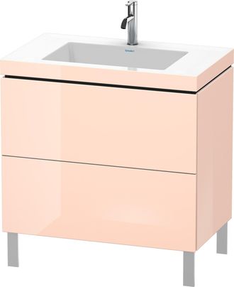 Duravit Lavabo Para Muebles Duravit L-cube C-bonded Con Base De Pie, 80x48 Cm, 2 Extra&iacute;bles, Sin Rebosadero, 1 Agujero Para Grifo, Color: Perla De Albaricoque