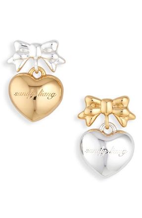Sandy Liang Ballerina Mismatched Drop Earrings in Gold/Silver at Nordstrom