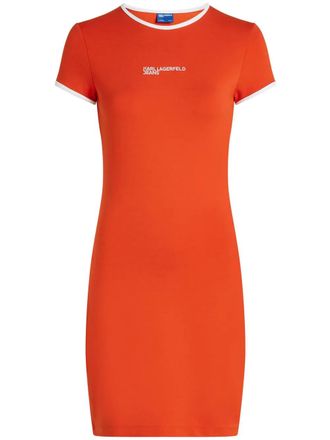 Karl Lagerfeld Jurk met geborduurd logo - Oranje