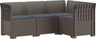 vidaXL Sof&aacute; De Jard&iacute;n Para 4 Personas Con Cojines Estilo Rattan Pp Vidaxl