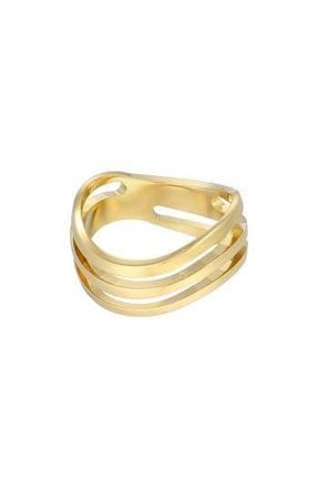 Adornia 18K Gold Plated Cutout Band Ring at Nordstrom Rack, Size 7