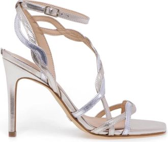 Guess Schoenen, Dames, Grijs, 40 EU, Leer, Woven Sandal