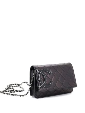 Chanel Cambon Wallet on Chain Quilted Leather crossbody bag - women - Calf Leather - One Size - Black