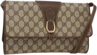 Gucci Pre-owned Vintage GG Schoudertas - Dames - Vintage Schoudertas - Beige - ONE Size - Leer - Vintage