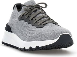 Brunello Cucinelli Cotton Knit Sneaker - Gray