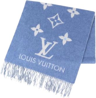 Louis Vuitton Pre-owned Scarf - Dames - Vintage Accessoires - Blauw - ONE Size - Kasjmier - Vintage