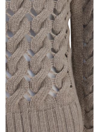 P.A.R.O.S.H. Womens Turtleneck Sweater Taupe Fleece Wool (ovis Aries)