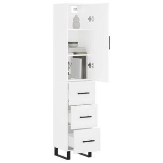 Berkfield Home Highboard White 34.5x34x180 cm Engineered Wood