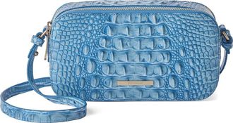 Brahmin Danica Croc Embossed Leather Crossbody Bag in Aura Blue at Nordstrom