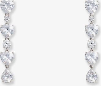 Self Portrait Crystal Heart Tiered Earrings - SELF PORTRAIT - gender_Woman